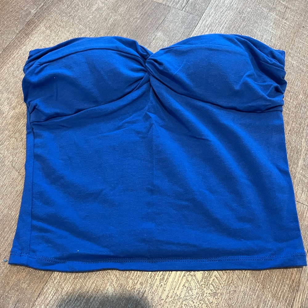 Padded Blue Bandeau Top